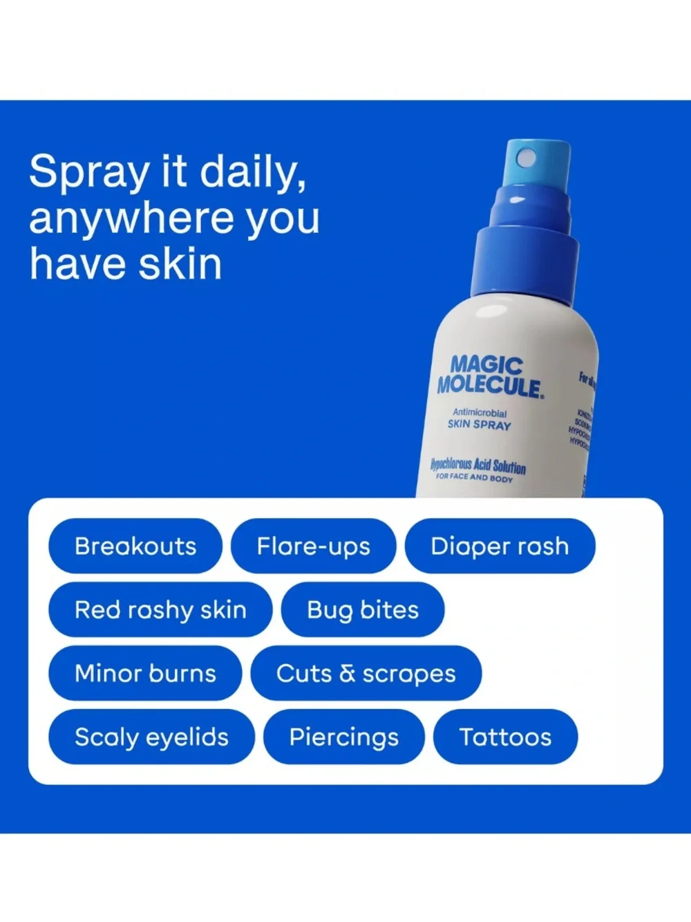 Magic Molecule Hypochlorous Acid Antimicrobial Skin Spray NEW Acne